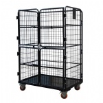 2 Sided Hand Trolley Logistic Cage with Shelf for Automotive