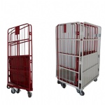 Galvanized Four Side Rolling Roll Container with Lock